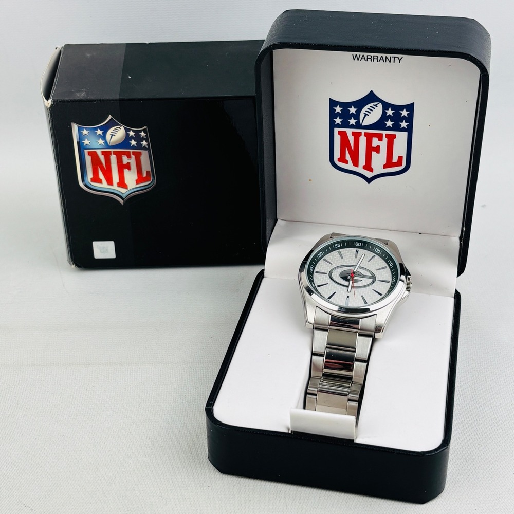 Mens NFL Green Bay Packers Watch Game Time Stainless Steel‎ Needs Battery